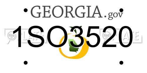 1SO3520 Georgia License Plate