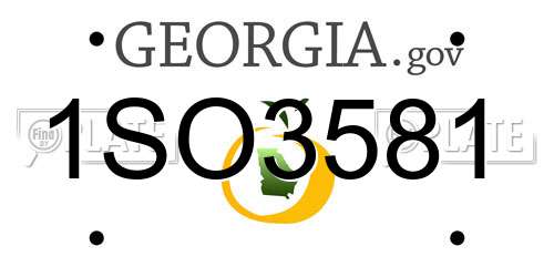 1SO3581 Georgia License Plate