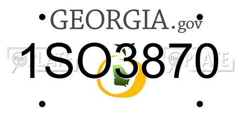 1SO3870 Georgia License Plate