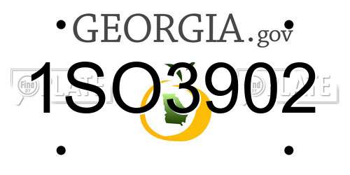 1SO3902 Georgia License Plate