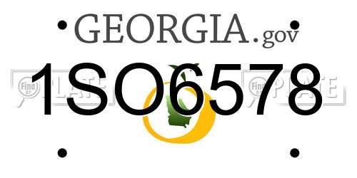 1SO6578 Georgia License Plate
