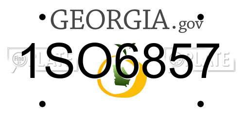 1SO6857 Georgia License Plate