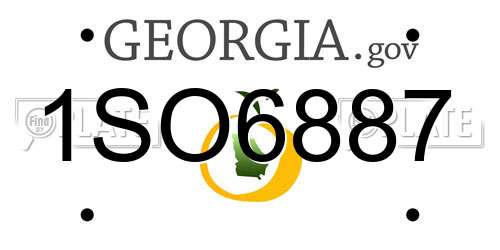 1SO6887 Georgia License Plate