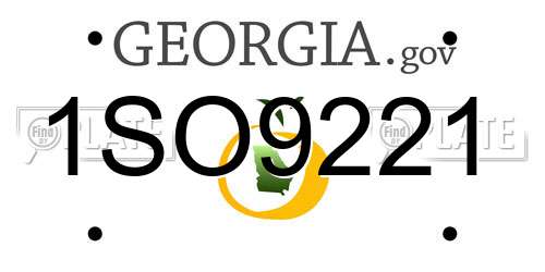 1SO9221 Georgia License Plate