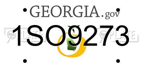 1SO9273 Georgia License Plate