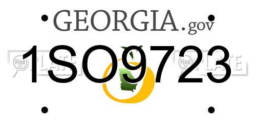 1SO9723 Georgia License Plate