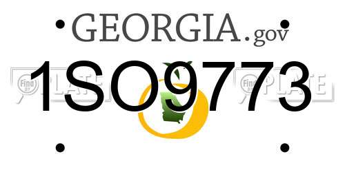 1SO9773 Georgia License Plate