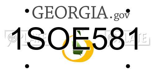 1SOE581 Georgia License Plate