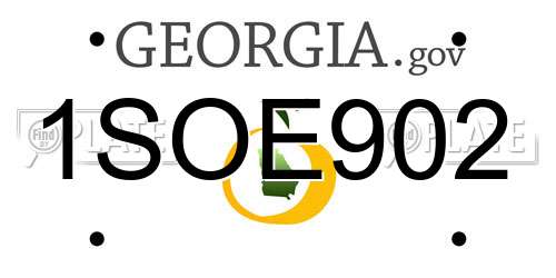 1SOE902 Georgia License Plate