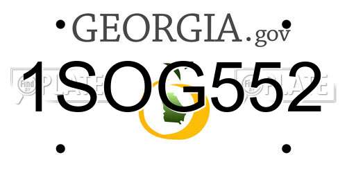 1SOG552 Georgia License Plate