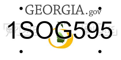 1SOG595 Georgia License Plate