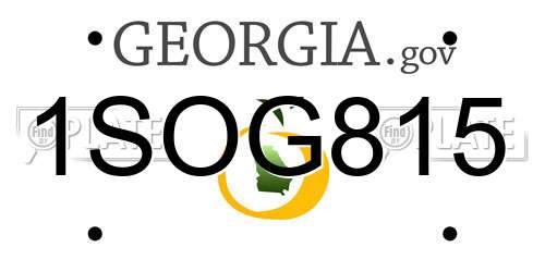 1SOG815 Georgia License Plate