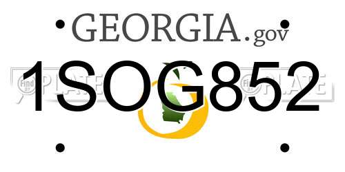 1SOG852 Georgia License Plate