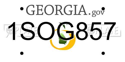 1SOG857 Georgia License Plate