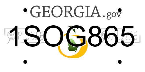1SOG865 Georgia License Plate