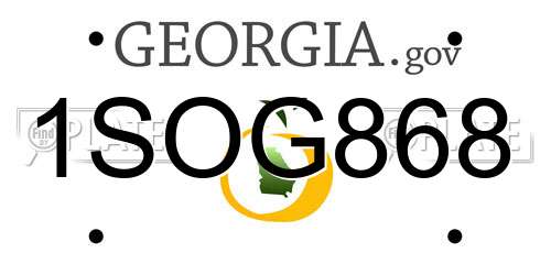1SOG868 Georgia License Plate