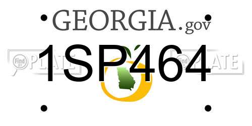 1SP464 Georgia License Plate