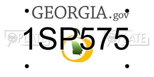1SP575 Georgia License Plate