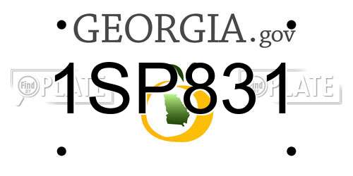 1SP831 Georgia License Plate