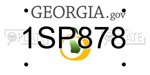 1SP878 Georgia License Plate