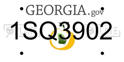 1SQ3902 Georgia License Plate