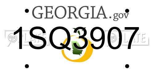 1SQ3907 Georgia License Plate