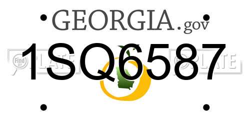 1SQ6587 Georgia License Plate