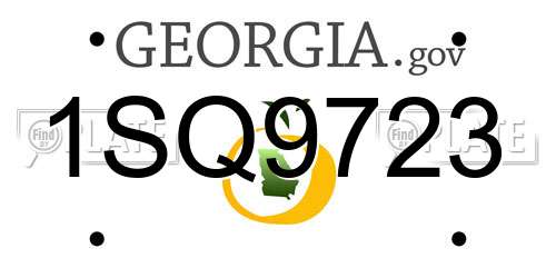 1SQ9723 Georgia License Plate