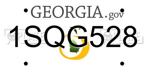 1SQG528 Georgia License Plate