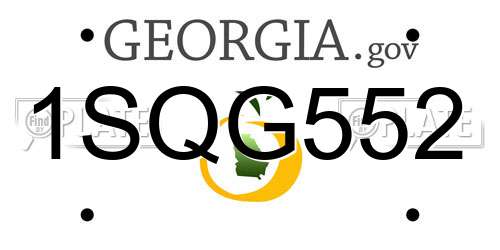 1SQG552 Georgia License Plate