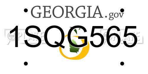 1SQG565 Georgia License Plate