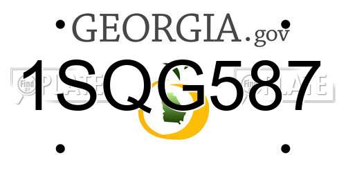 1SQG587 Georgia License Plate