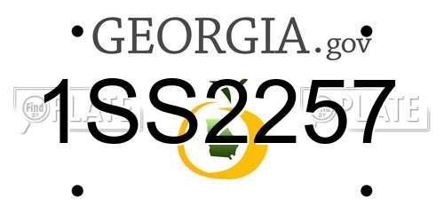 1SS2257 Georgia License Plate