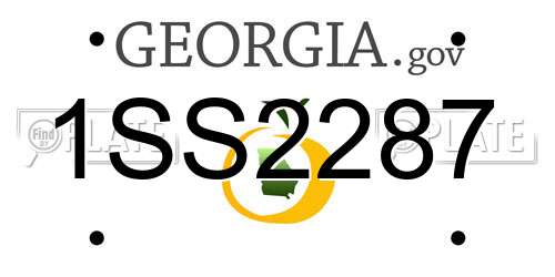 1SS2287 Georgia License Plate