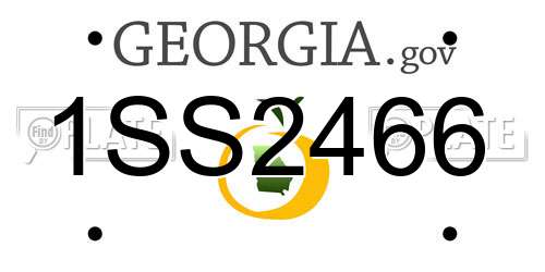 1SS2466 Georgia License Plate