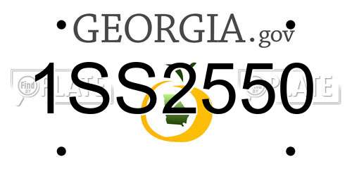 1SS2550 Georgia License Plate