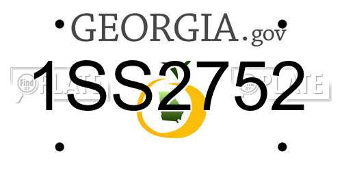 1SS2752 Georgia License Plate