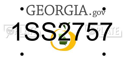 1SS2757 Georgia License Plate