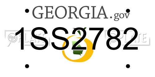 1SS2782 Georgia License Plate