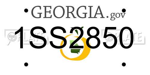 1SS2850 Georgia License Plate
