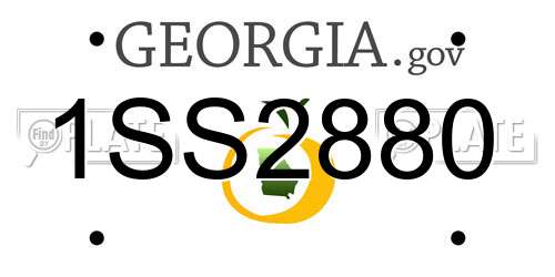 1SS2880 Georgia License Plate