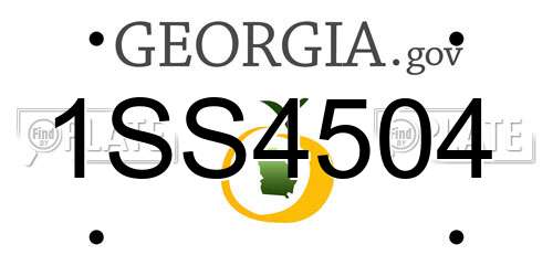 1SS4504 Georgia License Plate