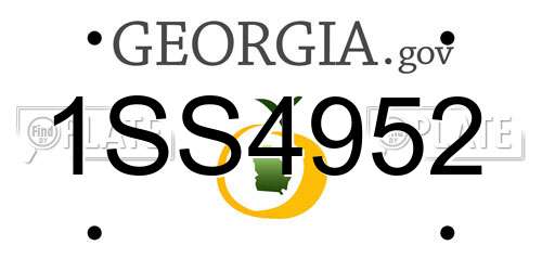 1SS4952 Georgia License Plate