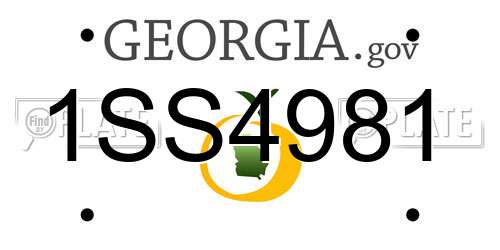 1SS4981 Georgia License Plate