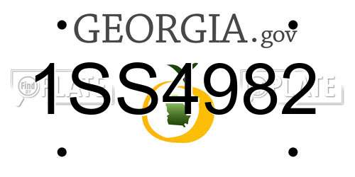 1SS4982 Georgia License Plate