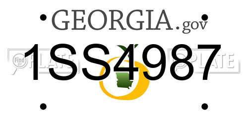 1SS4987 Georgia License Plate