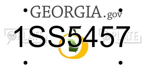1SS5457 Georgia License Plate