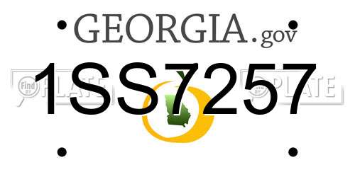 1SS7257 Georgia License Plate