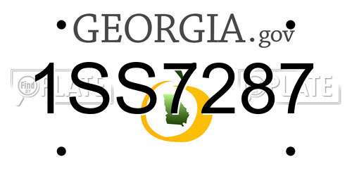 1SS7287 Georgia License Plate