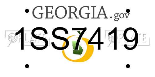 1SS7419 Georgia License Plate